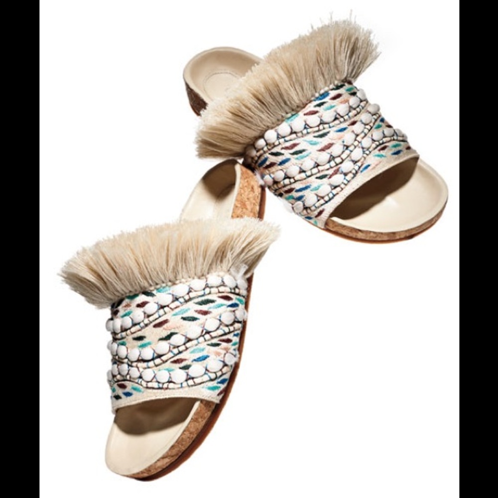 Chloe Sandals Slide Fringe Mules Nolan EU 35 US 5 - Picture 2 of 13